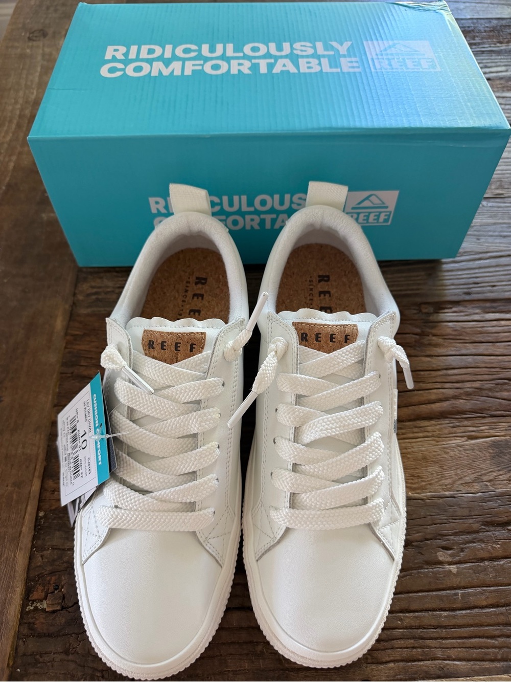 Reef Lay Day Dawn White Low-Top Lace-Up Sneakers